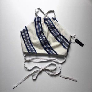 NFS Milly Fringe Lace Up Open Back Crop top- Small